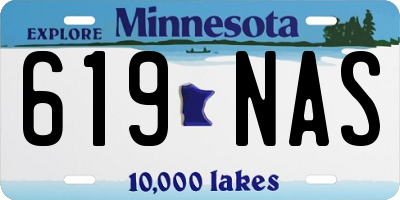 MN license plate 619NAS