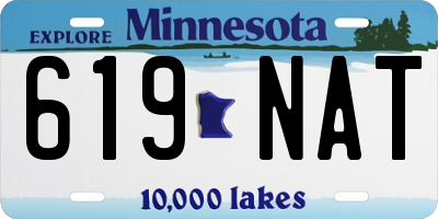 MN license plate 619NAT