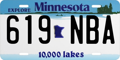 MN license plate 619NBA
