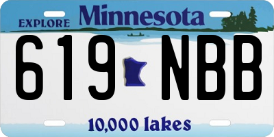 MN license plate 619NBB
