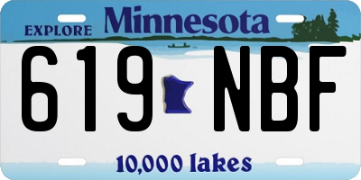MN license plate 619NBF