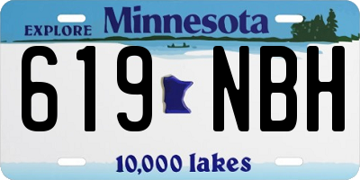 MN license plate 619NBH