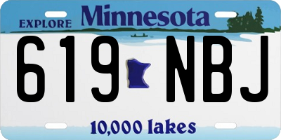 MN license plate 619NBJ