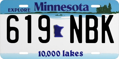 MN license plate 619NBK