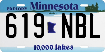 MN license plate 619NBL