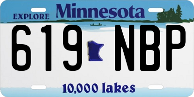 MN license plate 619NBP