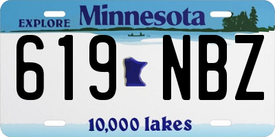MN license plate 619NBZ