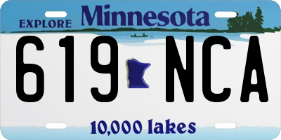 MN license plate 619NCA