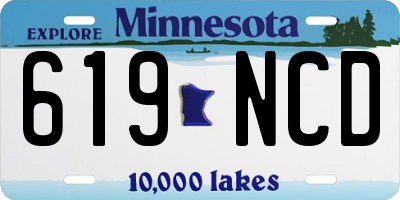 MN license plate 619NCD