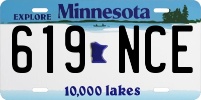 MN license plate 619NCE