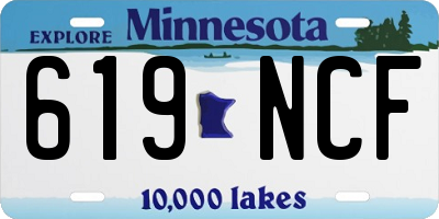 MN license plate 619NCF