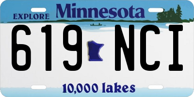 MN license plate 619NCI