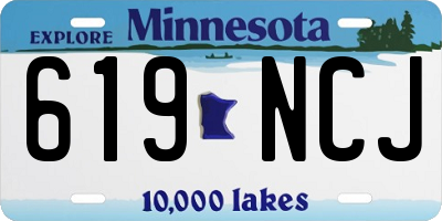 MN license plate 619NCJ