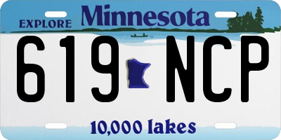 MN license plate 619NCP