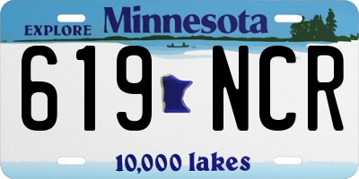 MN license plate 619NCR