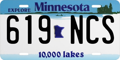 MN license plate 619NCS
