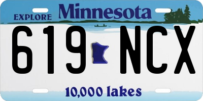MN license plate 619NCX