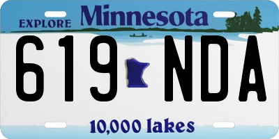MN license plate 619NDA