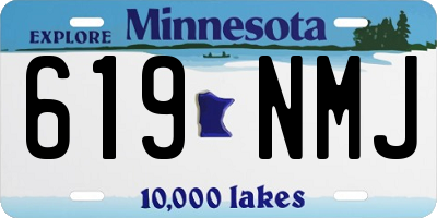 MN license plate 619NMJ