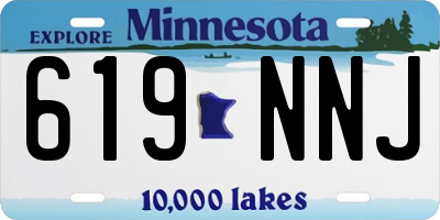 MN license plate 619NNJ