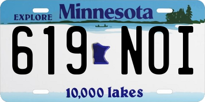 MN license plate 619NOI