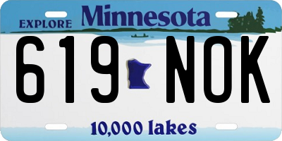 MN license plate 619NOK