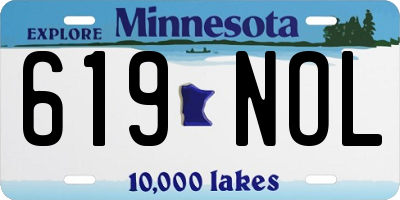MN license plate 619NOL