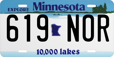 MN license plate 619NOR