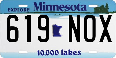 MN license plate 619NOX