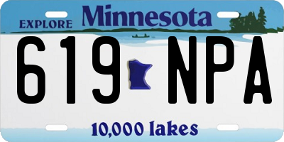 MN license plate 619NPA