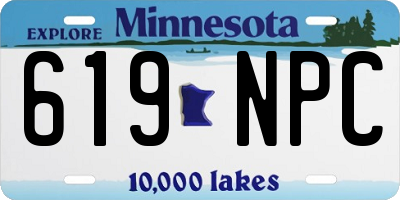 MN license plate 619NPC