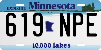 MN license plate 619NPE