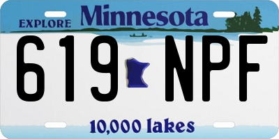 MN license plate 619NPF
