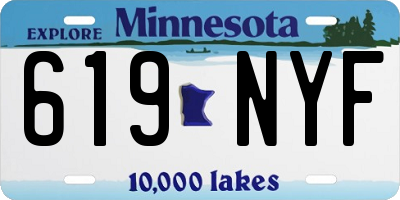 MN license plate 619NYF