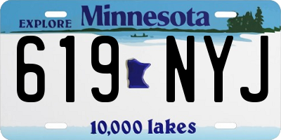 MN license plate 619NYJ
