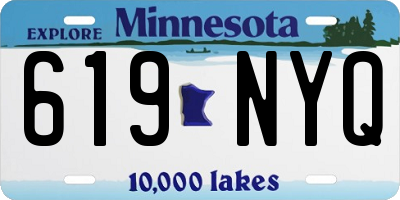 MN license plate 619NYQ