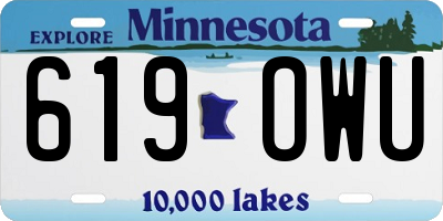 MN license plate 619OWU