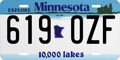 MN license plate 619OZF