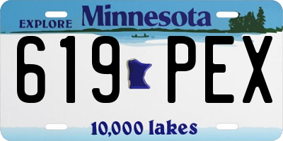MN license plate 619PEX