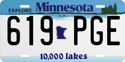 MN license plate 619PGE