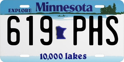 MN license plate 619PHS