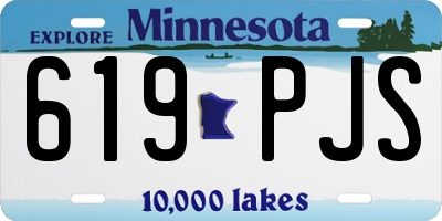 MN license plate 619PJS