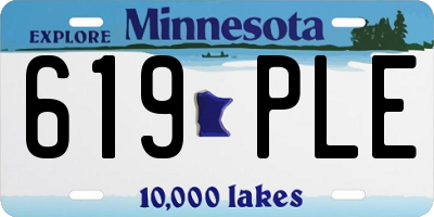 MN license plate 619PLE