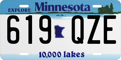 MN license plate 619QZE