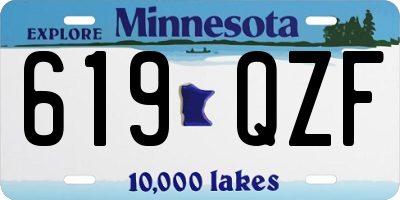 MN license plate 619QZF