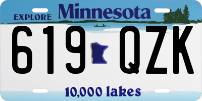 MN license plate 619QZK