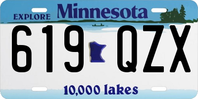 MN license plate 619QZX