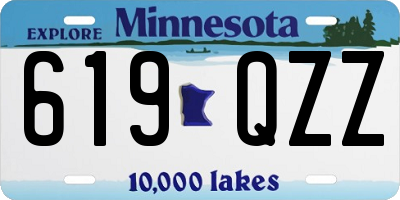 MN license plate 619QZZ