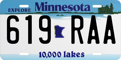 MN license plate 619RAA