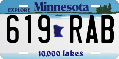 MN license plate 619RAB
